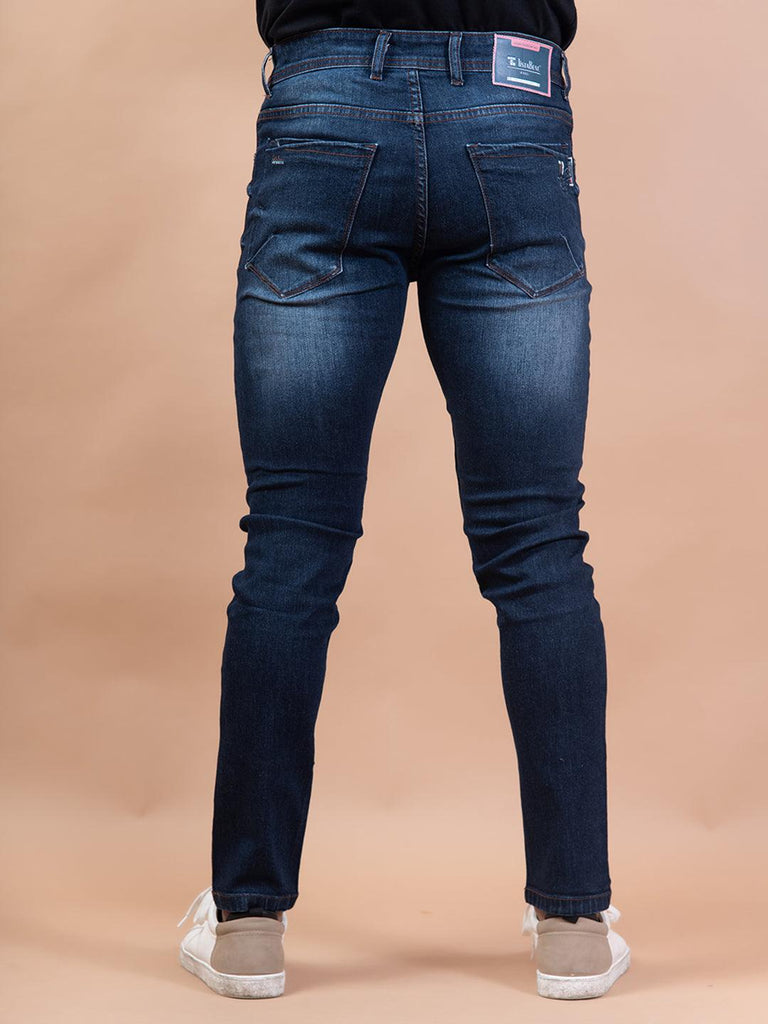 Blue Denim Ankle Length Stretchable Men's Jeans - Tistabene
