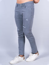 dark grey distressed loose ankle mens jeans