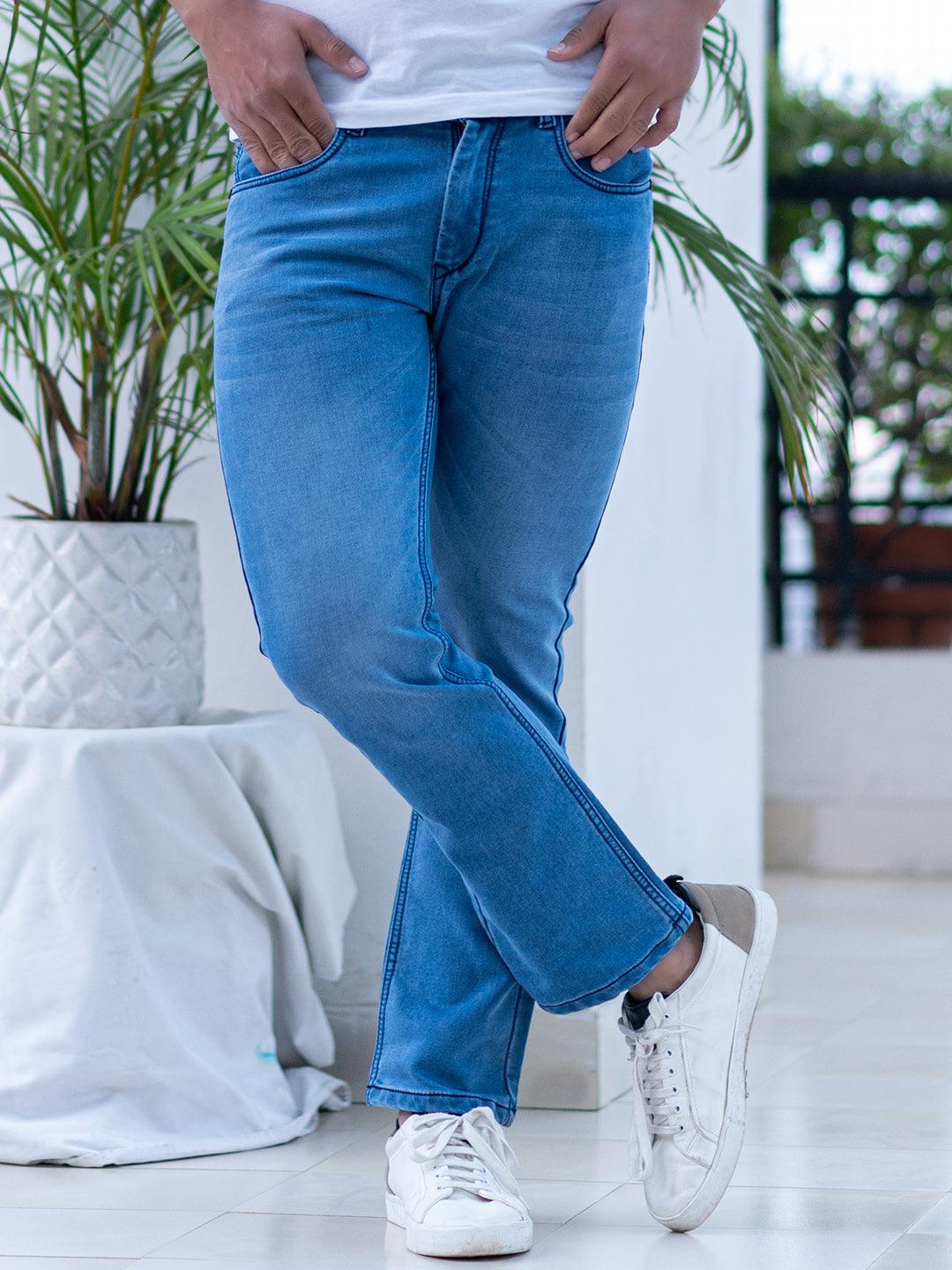 Buy Karl Lagerfeld Men Light Blue Plain Regular-Fit Jeans Online - 909728 |  The Collective