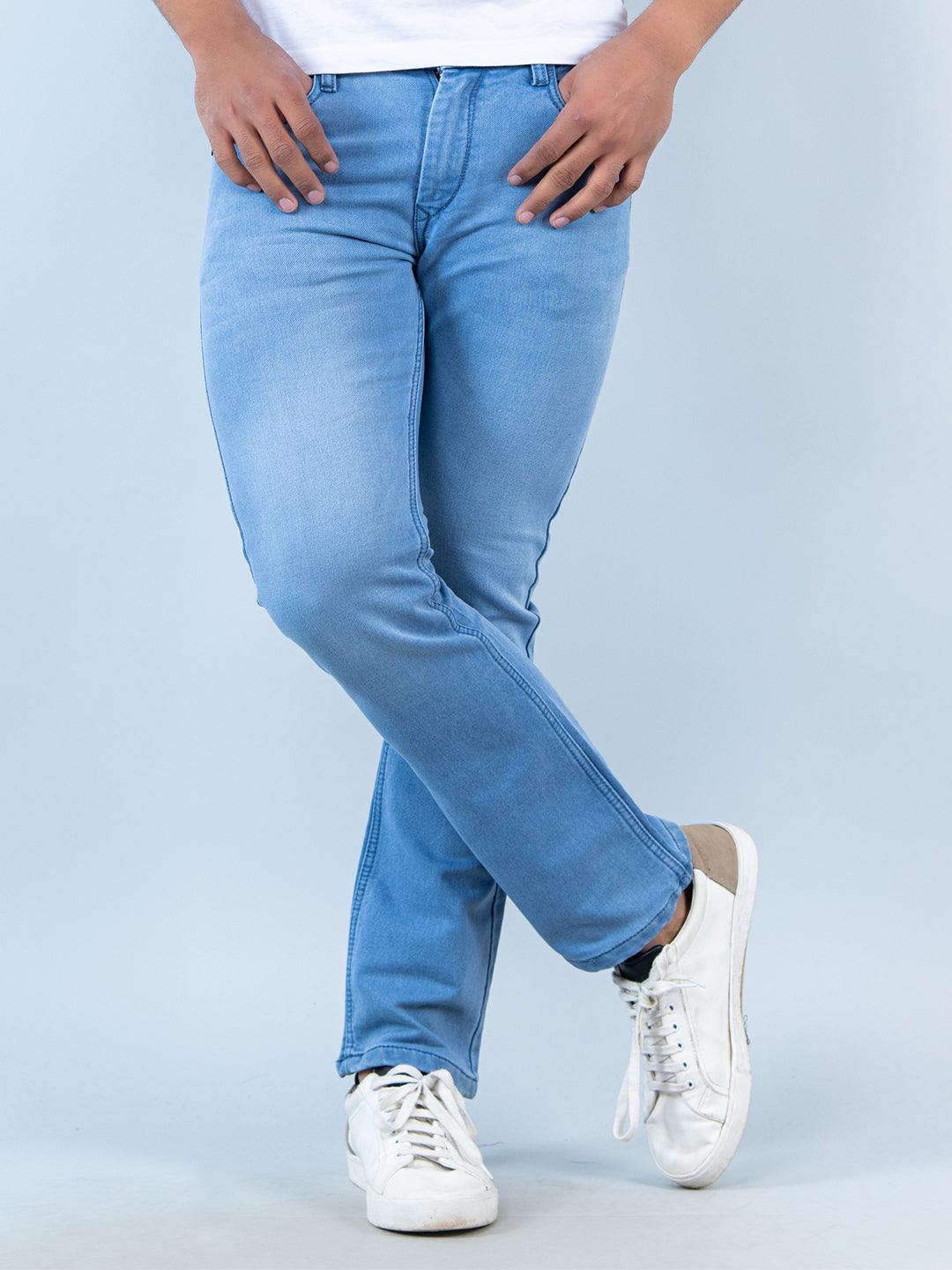 blue boot cut stretchable mens jeans