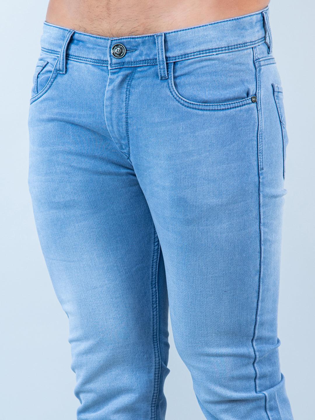 sky blue denim jeans