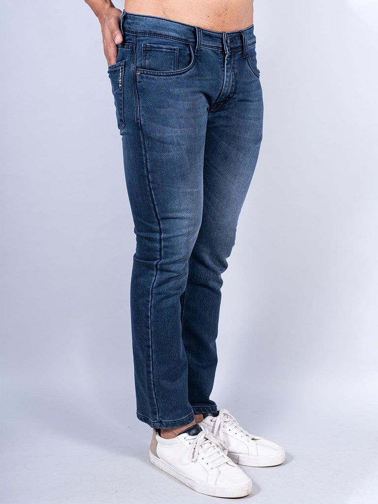 Blue Boot-cut Stretchable Mens Jeans - Tistabene