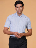 Blue Stripe Half Shirt - Tistabene