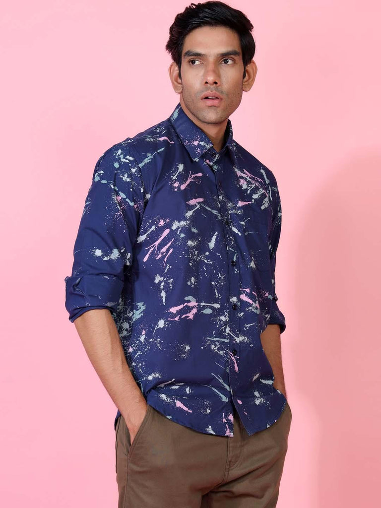 Blue Abstract Shirt - Tistabene