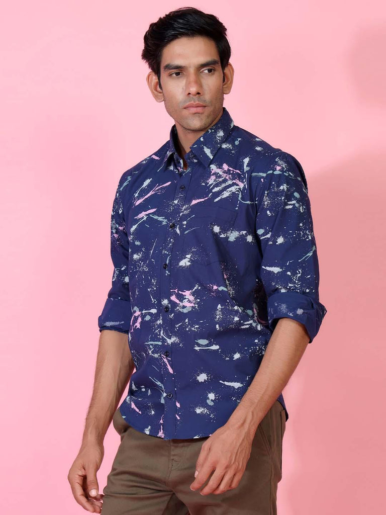 Blue Abstract Shirt - Tistabene