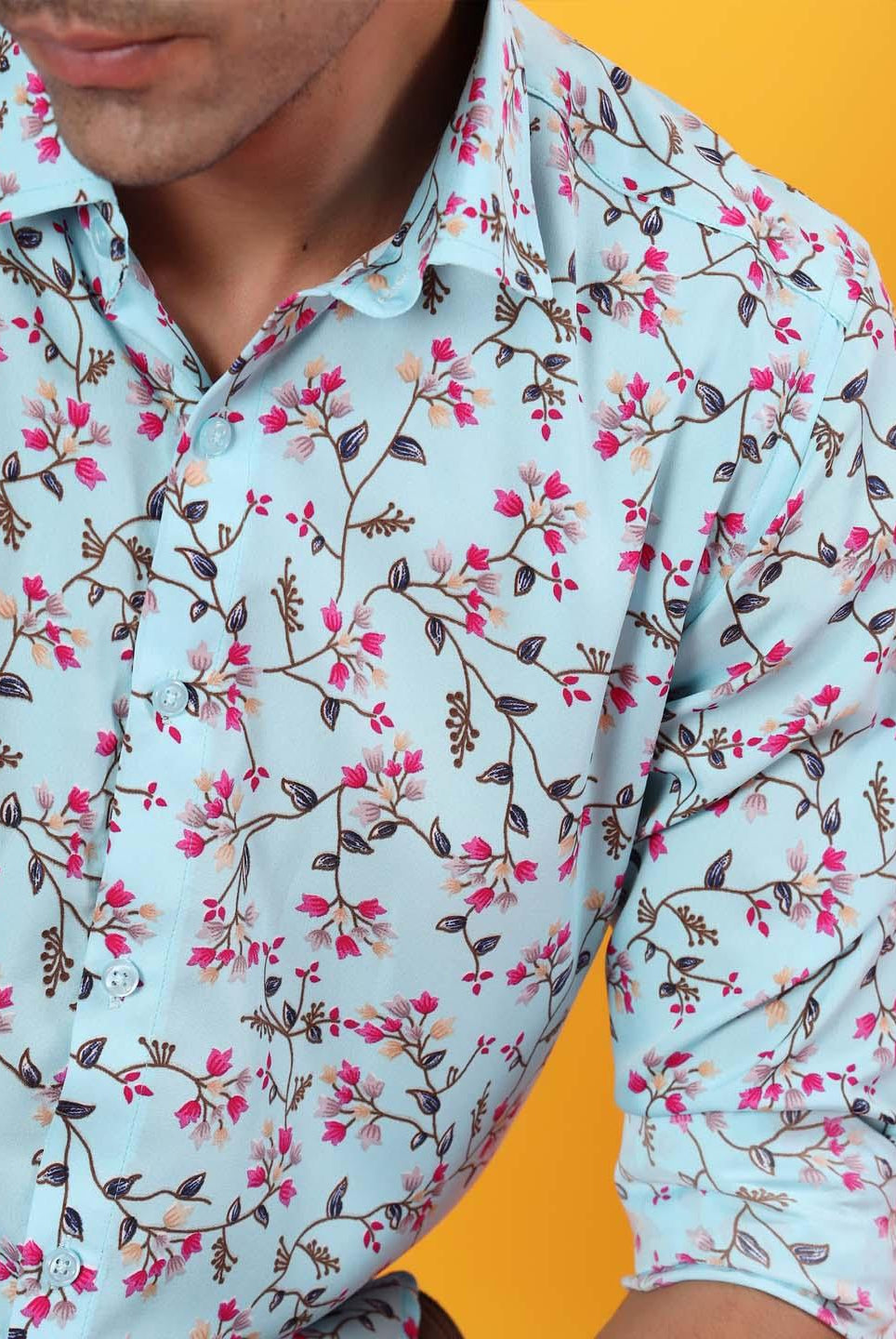 Floral Printed Crepe Shirt - Tistabene