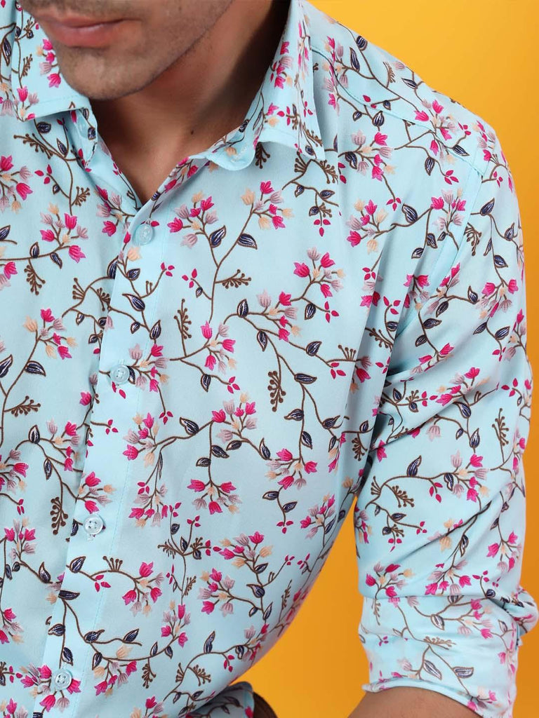 Floral Printed Crepe Shirt - Tistabene