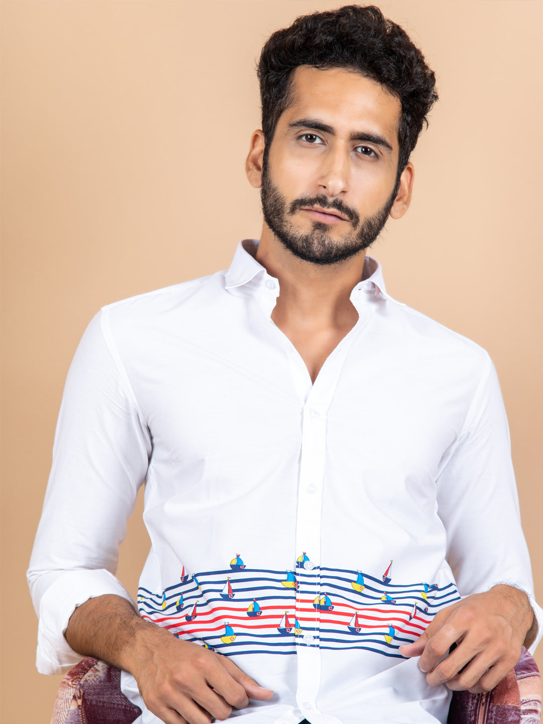 Boat Printed Cotton Shirt