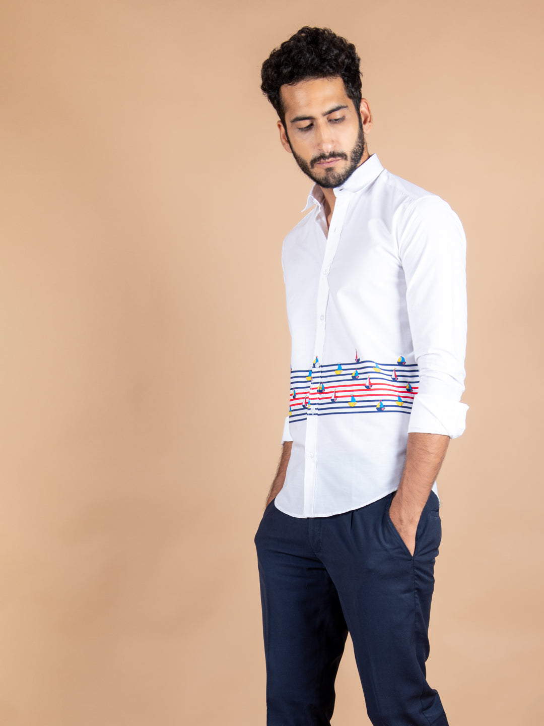 Boat Printed Cotton Shirt