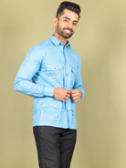 Blue Orion 4 Pocket Linen Shirt - Tistabene