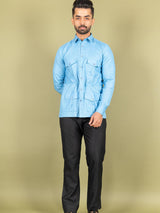 Blue Orion 4 Pocket Linen Shirt - Tistabene
