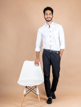 White Self Designer Shirt