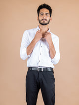White Self Designer Shirt