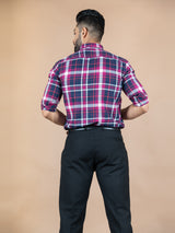 cotton check shirt for men