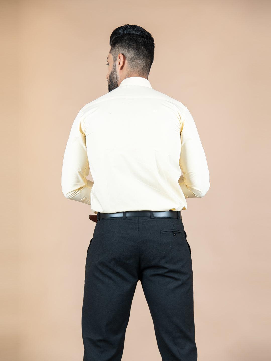 Yellow Micro Checks Cotton Shirt - Tistabene