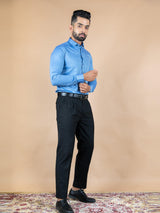 Blue Solid Cotton Shirt - Tistabene