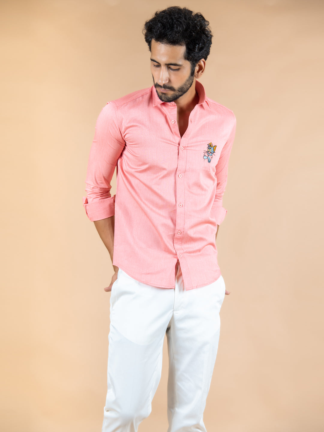printed pink shirts for men