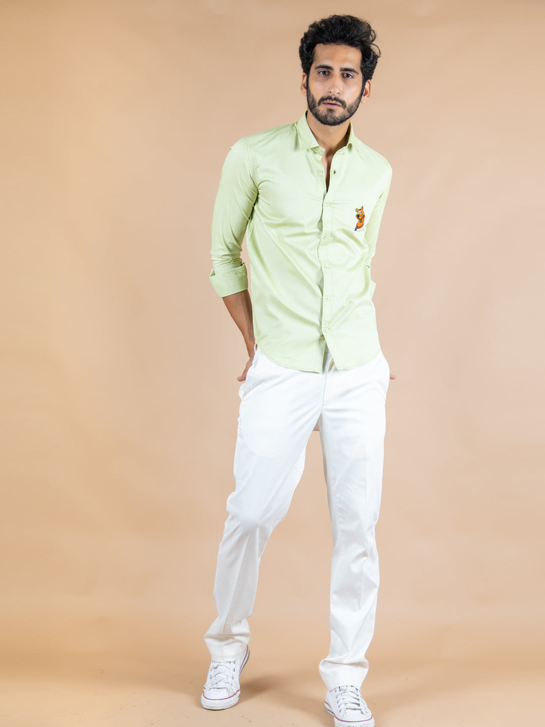 Scooby Doo Embroidered Green Cotton Shirt