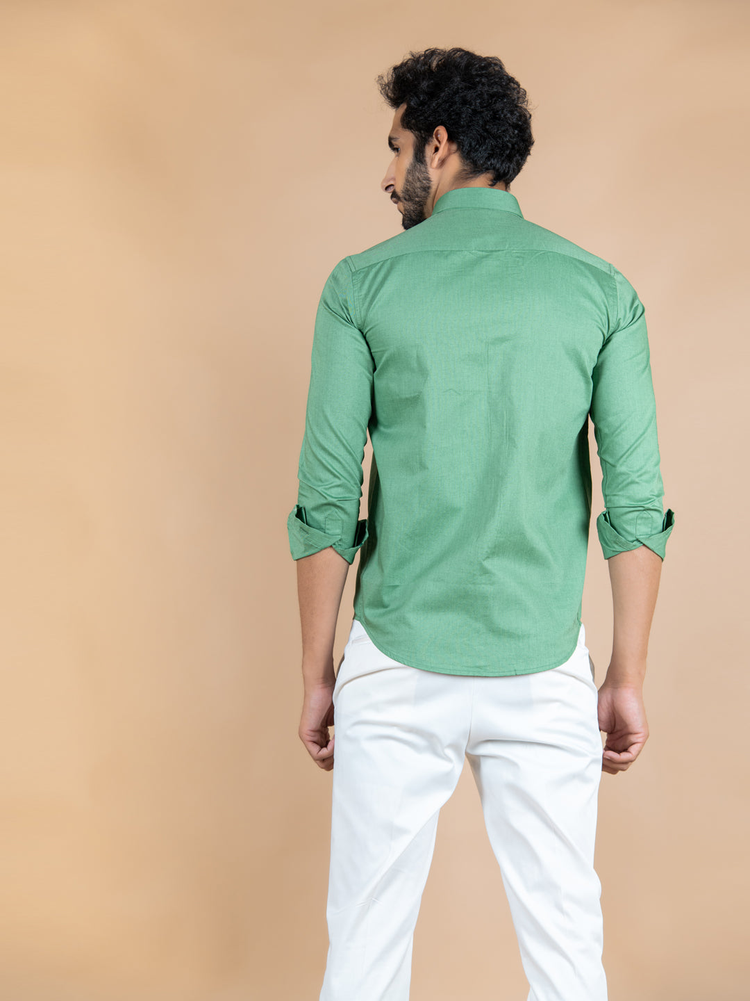Iron Man Embroidered Green Cotton Shirt