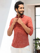 red printed shirt for men
