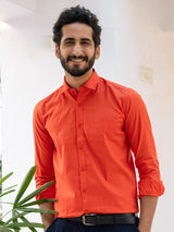 Orange Cotton Shirt - Tistabene