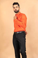 Orange Cotton Shirt - Tistabene
