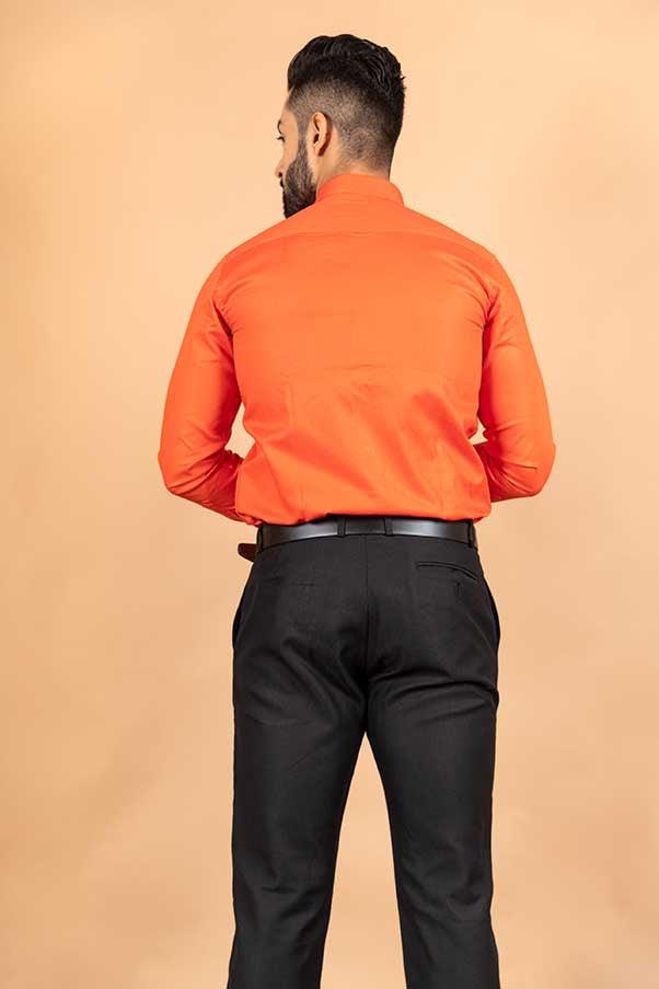 Orange Cotton Shirt - Tistabene