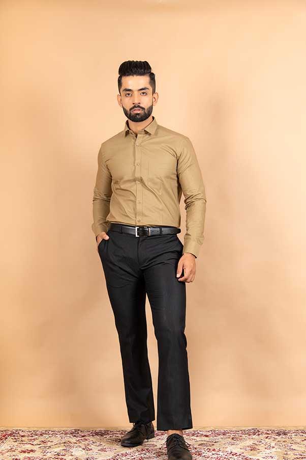Khaki Cotton Shirt - Tistabene