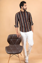 Black Printed Jaipuri Cotton Shirt