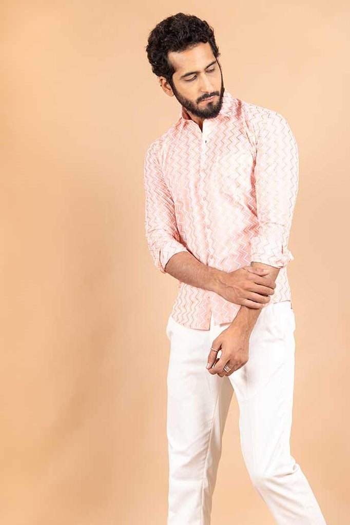 Pink Jaipuri Printed Cotton Shirt - Tistabene