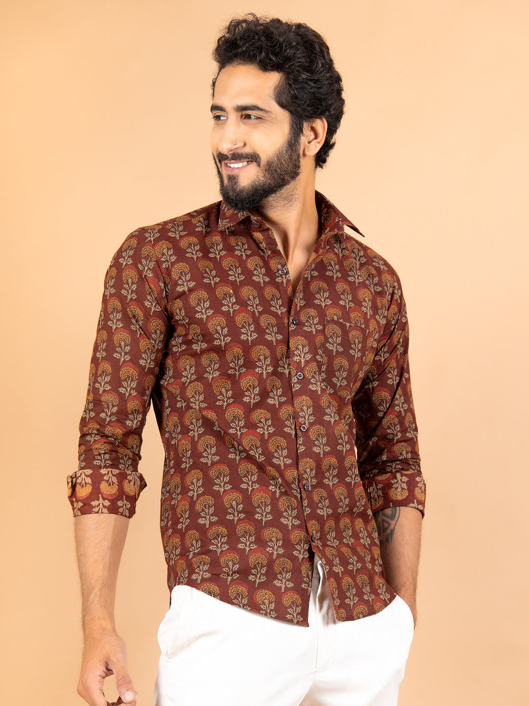 red printed shirt for men