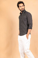 Black Jaipuri Printed Cotton Shirt