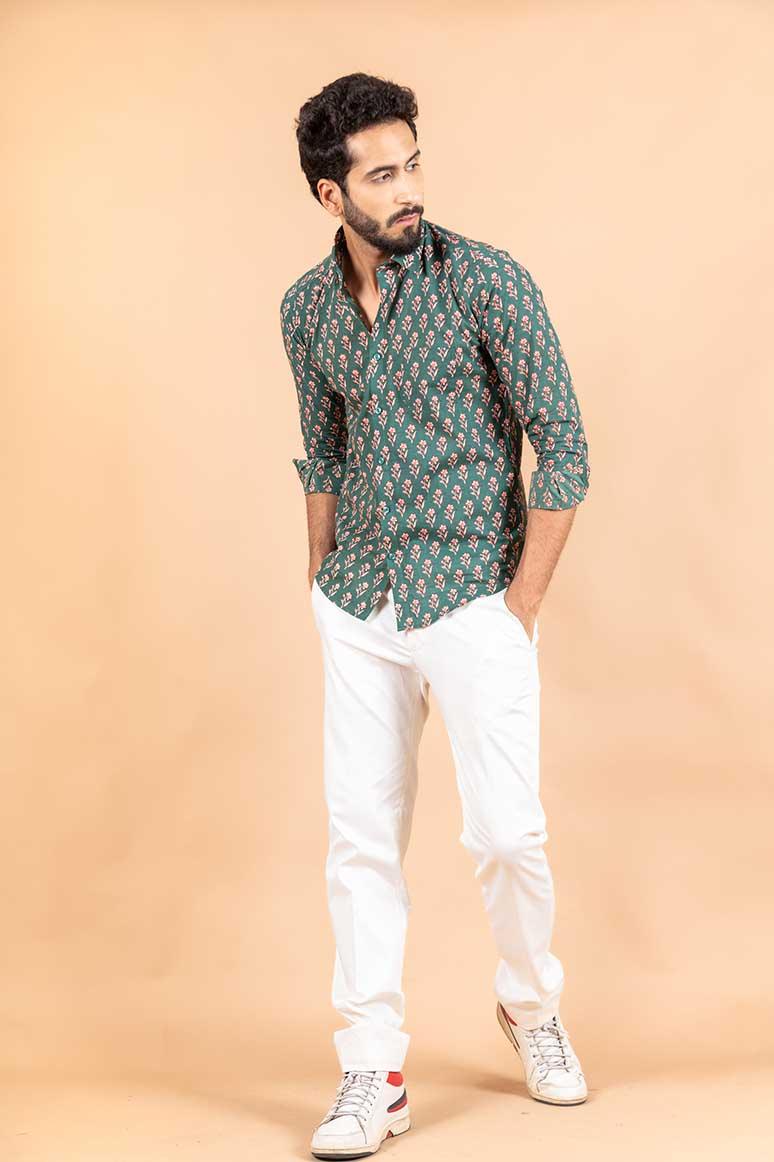 printed cotton shirts for men