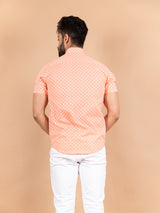 Pink Blossom Cotton Printed Half Shirt