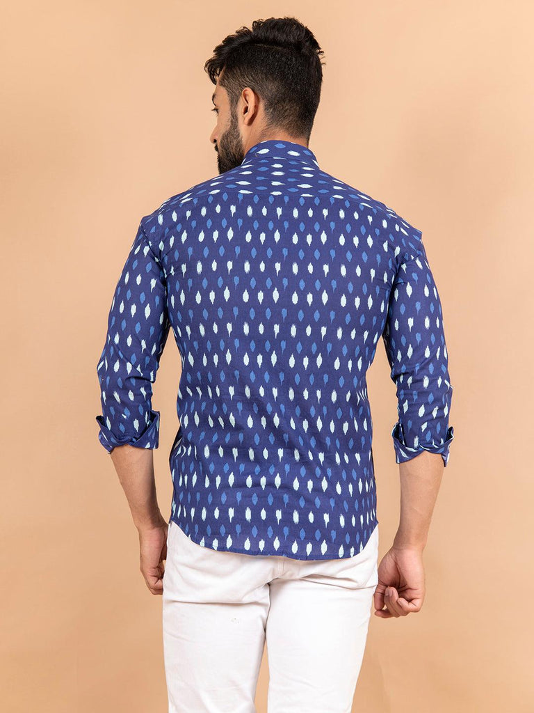 Blue Jaipuri Printed Shirt - Tistabene