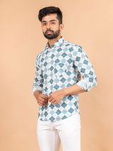 white printed shirt