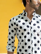 polka dotted shirt