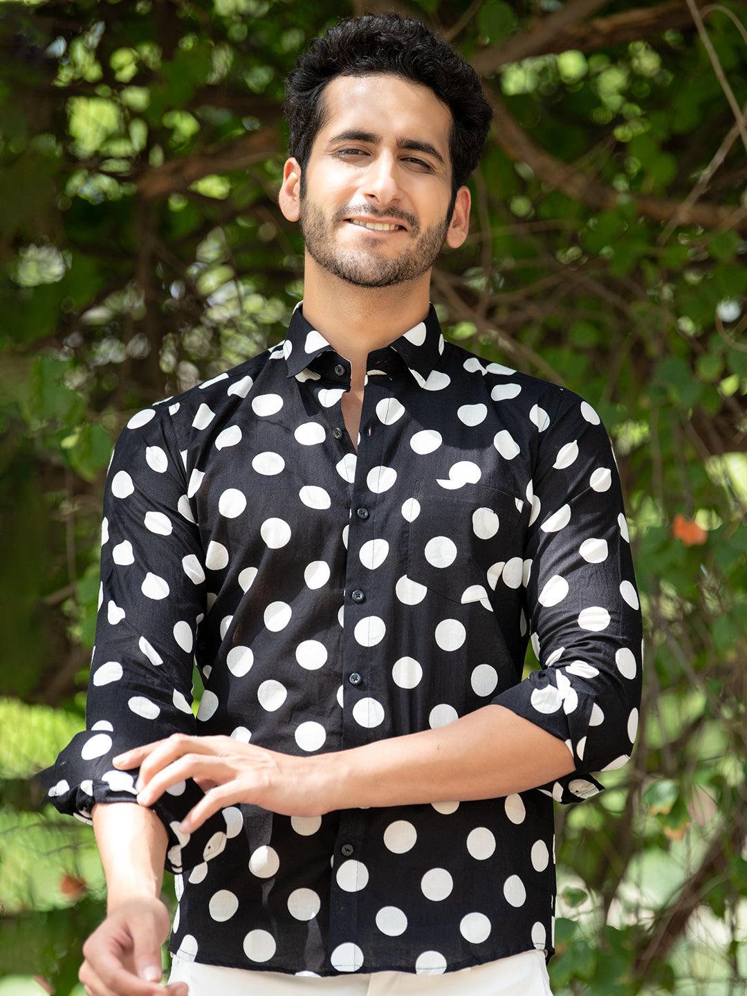 black printed shirt for men