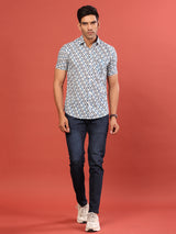 white printed shirt for men
