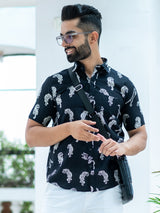Two Direction Tiger Print Cotton Shirt