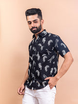 Two Direction Tiger Print Cotton Shirt