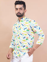 white printed shirt for men