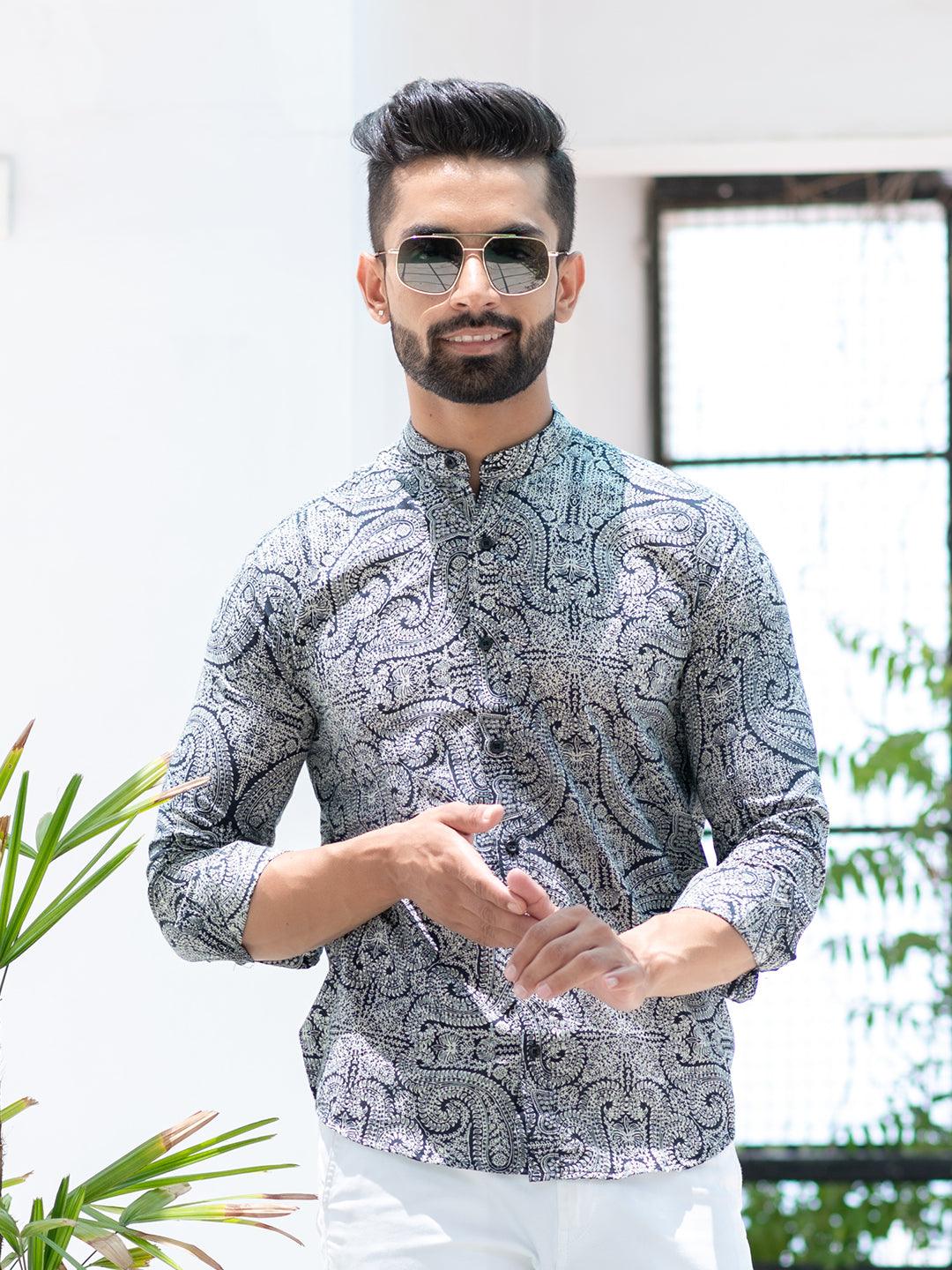black printed shirt