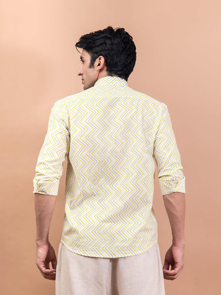 Multi color chevron printed Full sleeve shirt - Tistabene
