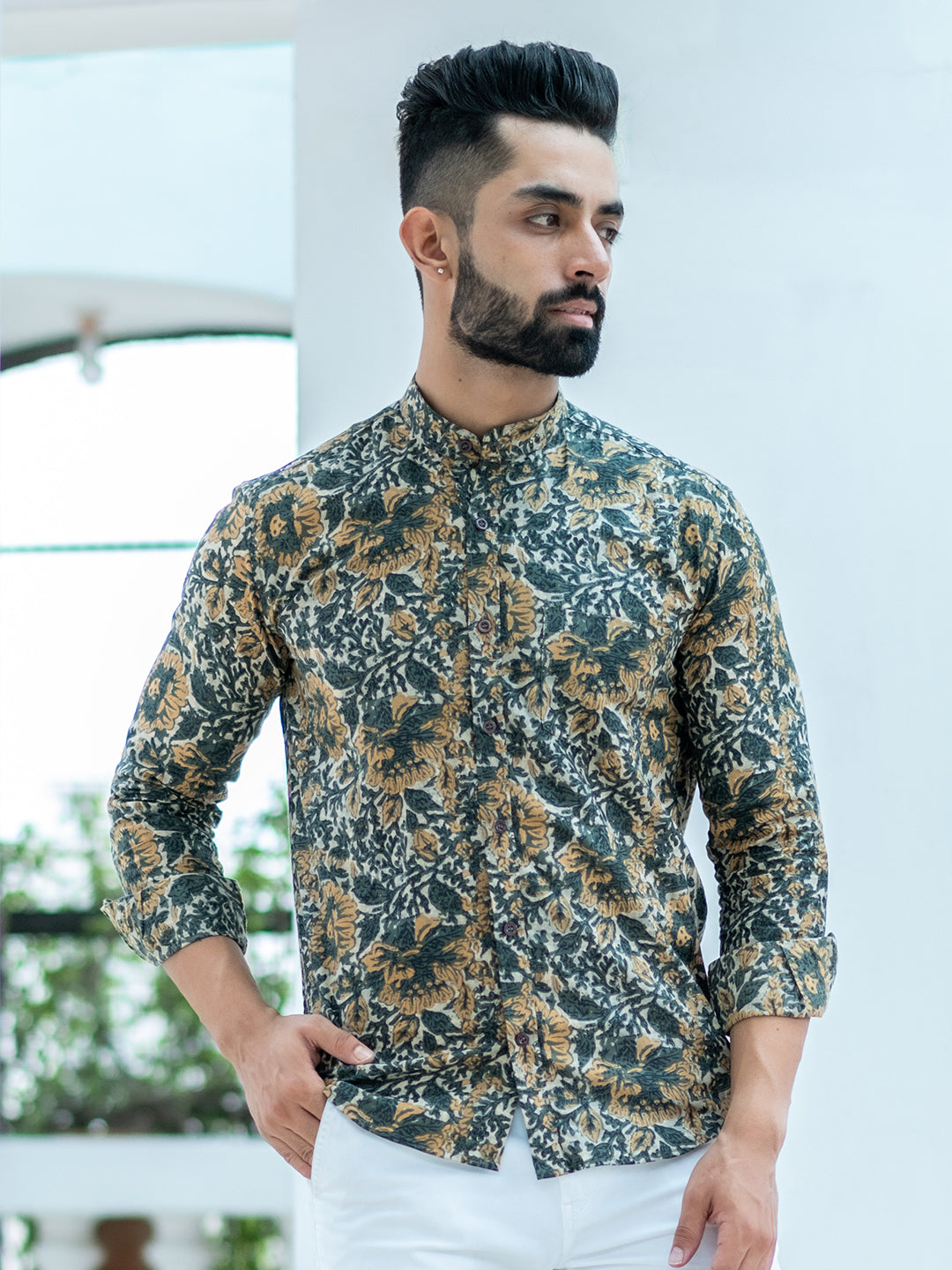Multi color Abstract floral printed shirt