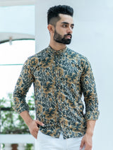 Multi color Abstract floral printed shirt