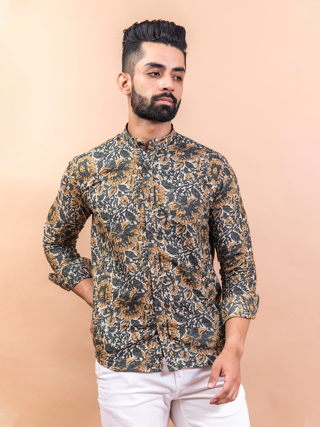 Multi color Abstract floral printed shirt