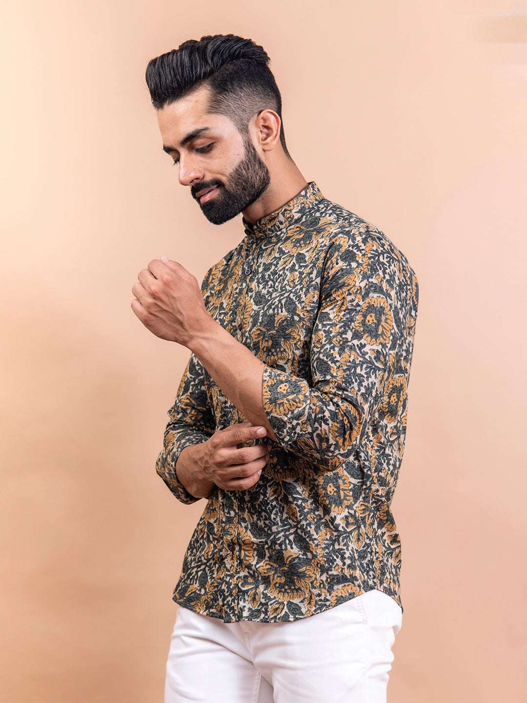 Multi color Abstract floral printed shirt