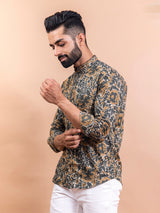 Multi color Abstract floral printed shirt