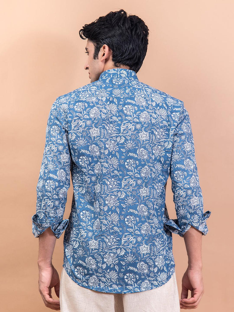 Floral Print Full Sleeves Cotton Shirt - Tistabene